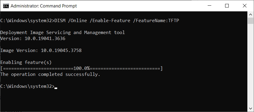 How to enable a feature in DISM