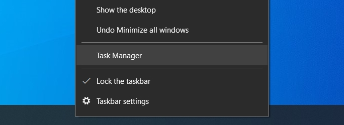 Access Task Manager on Windows 10