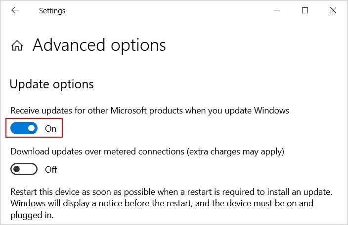 How to enable Windows Update to receive updates for other Microsoft products when you update Windows